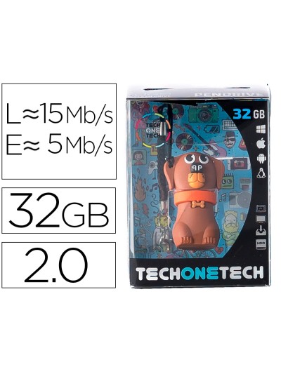 Memoria usb tech on tech dubby du el perro 32 gb