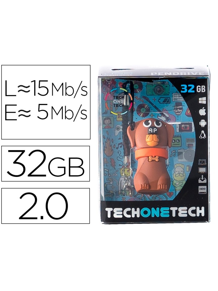 Memoria usb tech on tech dubby du el perro 32 gb Memoria usb tech on tech dubby du el perro 32 gb