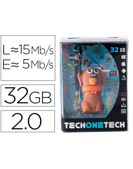 Memoria usb tech on tech dubby du el perro 32 gb