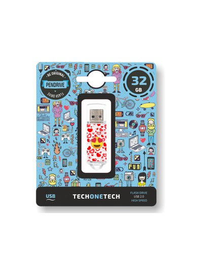 Memoria usb tech on tech emojitech heart eyes 32 gb