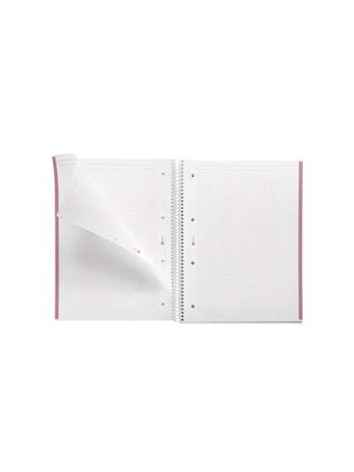 Cuaderno espiral miquelrius notebook emotions rose dust tapa forrada din a4 microperforado 80 hojas 90