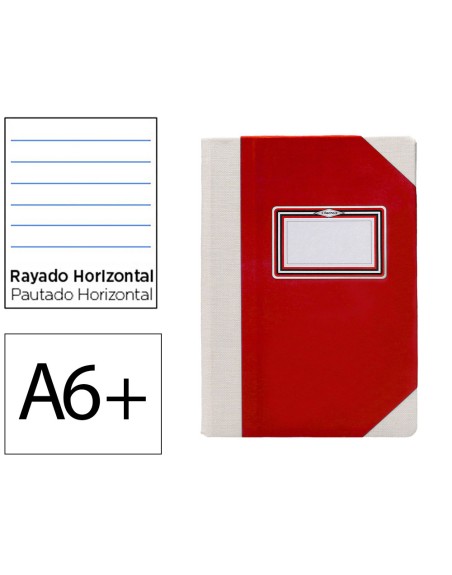 Libro cartone cosido fernandes flecha din a6+ rayado horizontal 50 hojas 100 gr azul