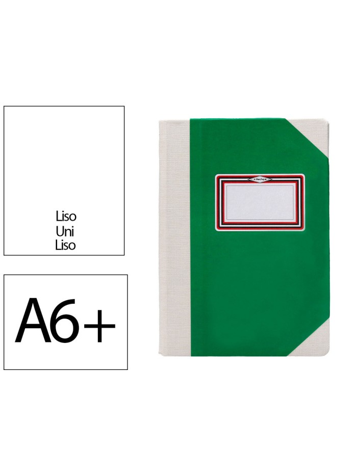 Libro cartone cosido fernandes flecha din a6+ liso 50 hojas 100 gr verde Libro cartone cosido fernandes flecha din a6+ liso 50 hojas 100 gr verde