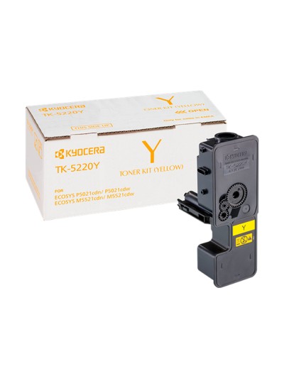 Toner kyocera mita tk-5220y amarillo ecosys m5521cdw, ecosys m5521cdn 1200 pag
