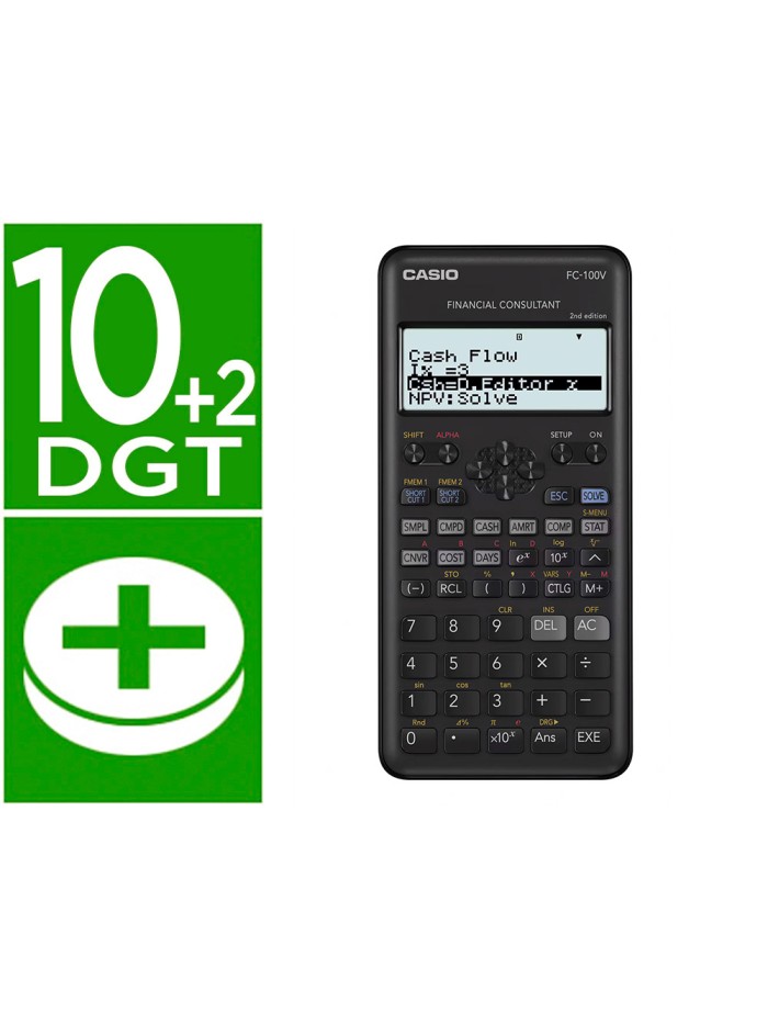 Calculadora casio fc-100v financiera 4 lineas 10+2 digitos almacenamiento flash calculo de ganancias con tapa Calculadora casio fc-100v financiera 4 lineas 10+2 digitos almacenamiento flash calculo de ganancias con tapa