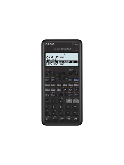 Calculadora casio fc-100v financiera 4 lineas 10+2 digitos almacenamiento flash calculo de ganancias con tapa