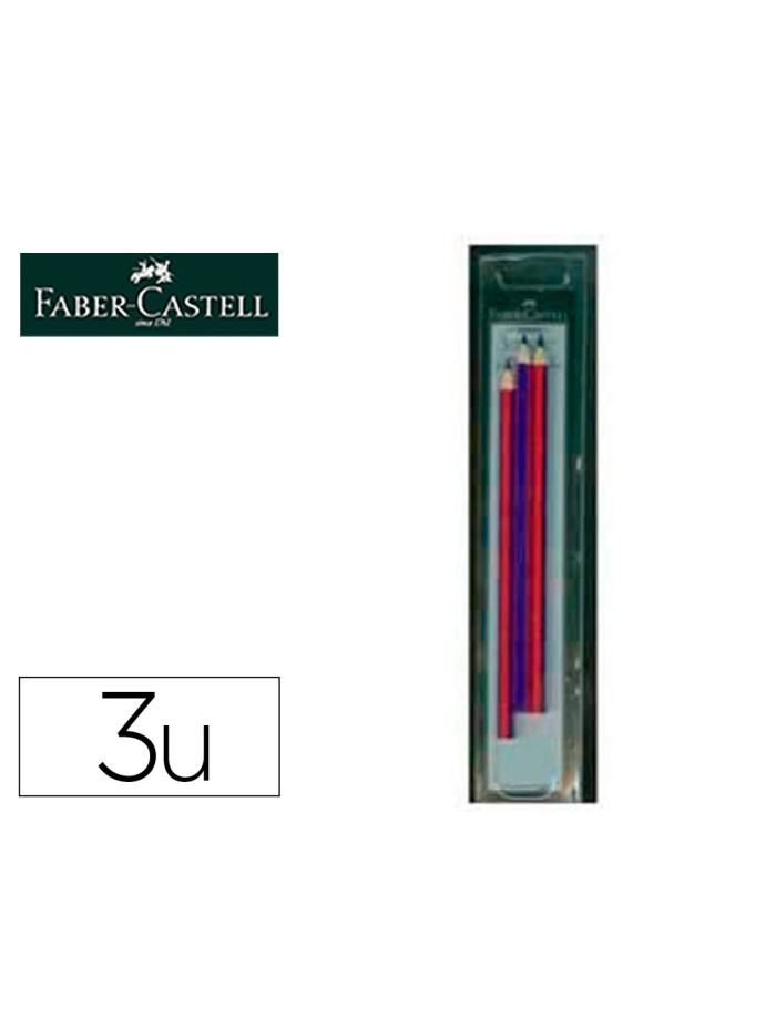 Lapices bicolor fino faber castell 2160-rb hexagonal rojo/azul blister de 3 unidades Lapices bicolor fino faber castell 2160-rb hexagonal rojo/azul blister de 3 unidades