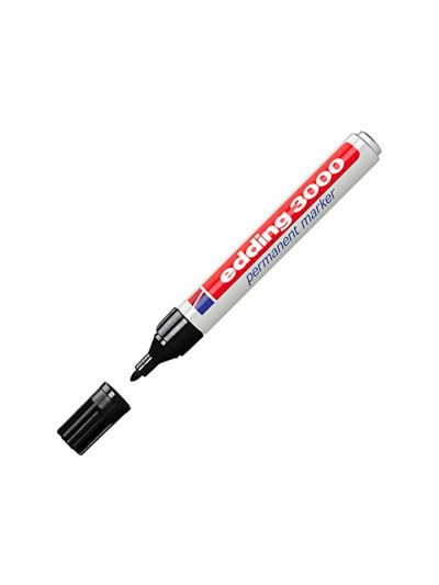 Rotulador edding marcador permanente 3000 negro n.1 punta redonda 1,5-3 mm blister de 1 unidad