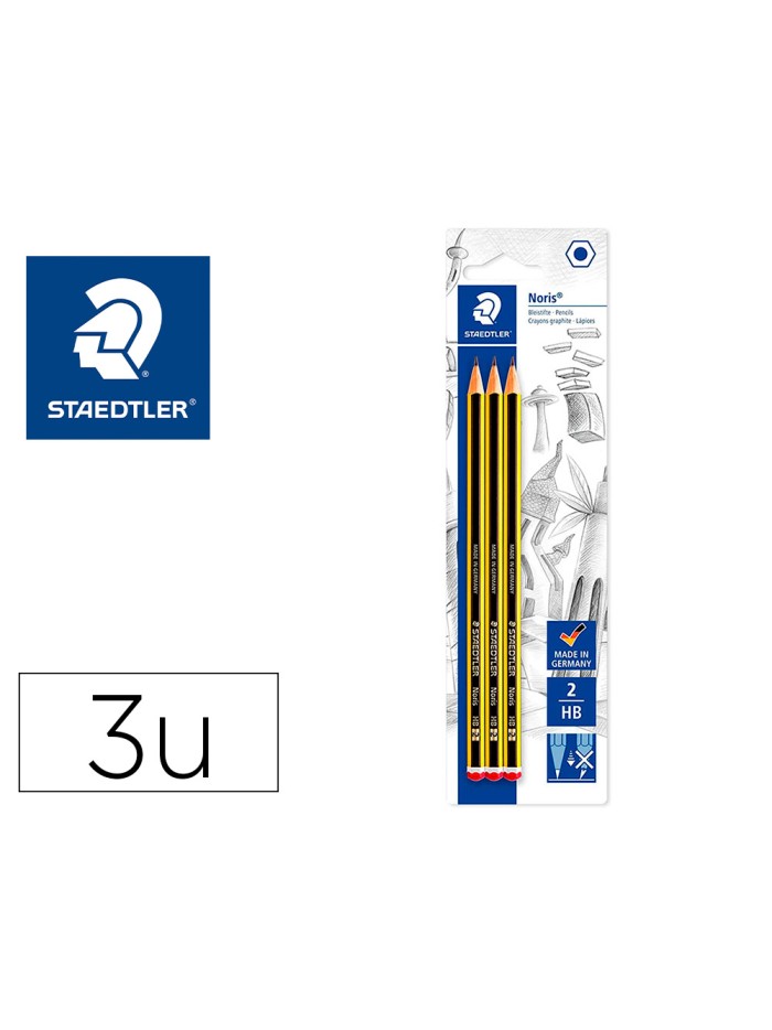 Lapices de grafito staedtler noris n.2 hb blister de 3 unidades Lapices de grafito staedtler noris n.2 hb blister de 3 unidades