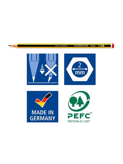 Lapices de grafito staedtler noris n.2 hb blister de 3 unidades