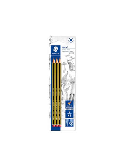 Lapices de grafito staedtler noris n.2 hb blister de 3 unidades