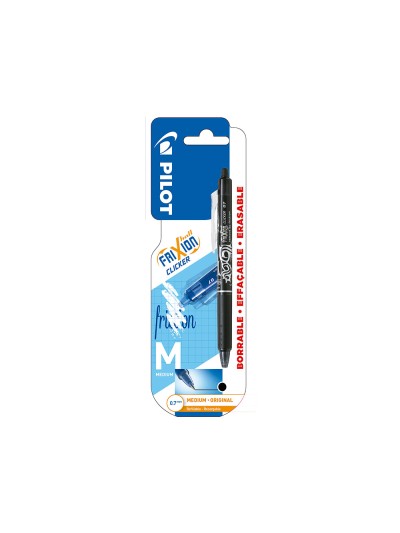 Boligrafo pilot frixion clicker borrable 0,7 mm punta media negro en blister