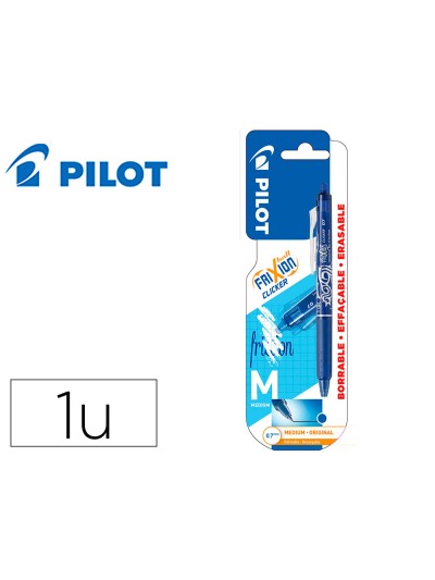 Boligrafo pilot frixion clicker borrable 0,7 mm punta media azul en blister