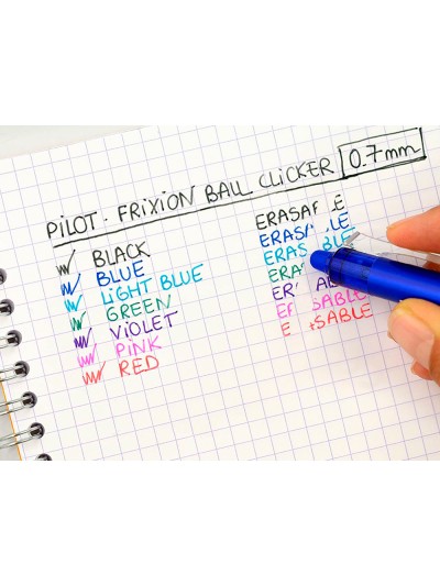 Boligrafo pilot frixion clicker borrable 0,7 mm punta media azul en blister