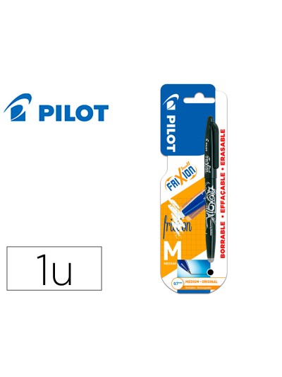 Boligrafo pilot frixion ball borrable 0,7 mm punta media negro en blister
