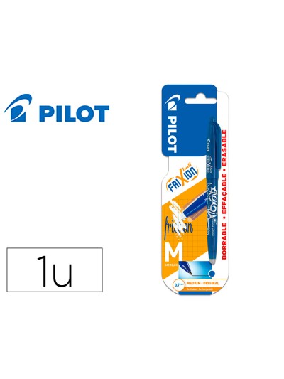 Boligrafo pilot frixion ball borrable 0,7 mm punta media azul en blister