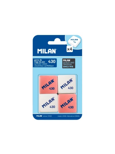 Goma de borrar milan 430 blister de 4 unidades