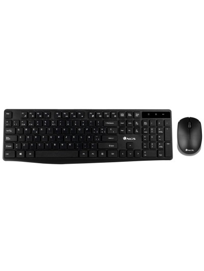 Set teclado y raton ngs allure multimedia inalambrico usb nano 2,4 ghz color negro