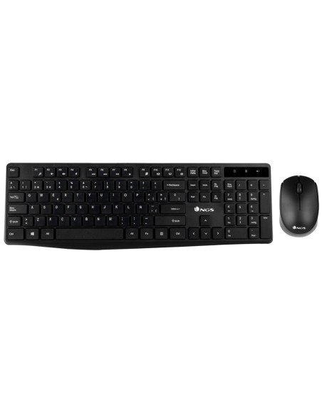 Set teclado y raton ngs allure multimedia inalambrico usb nano 2,4 ghz color negro