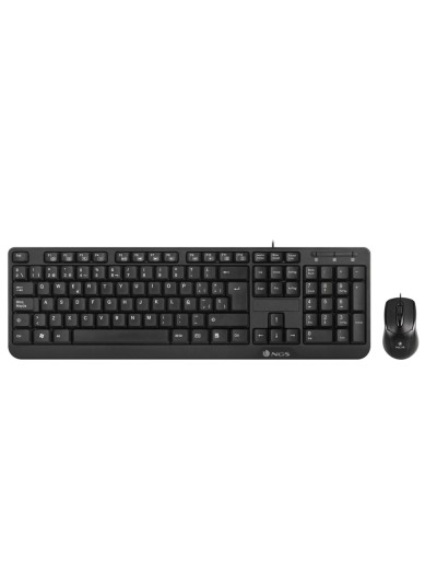 Set teclado y raton con cable ngs cocoa usb color negro