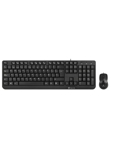 Set teclado y raton con cable ngs cocoa usb color negro