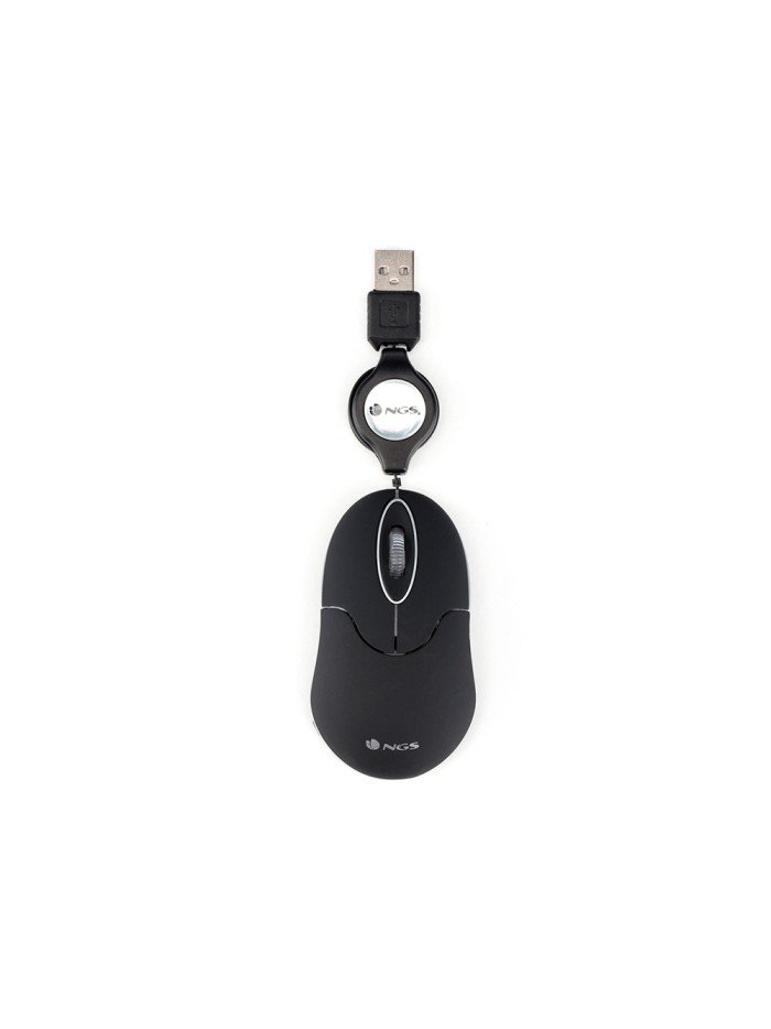 Raton ngs wired sin 1000 dpi retractil 3 botones usb color negro Raton ngs wired sin 1000 dpi retractil 3 botones usb color negro