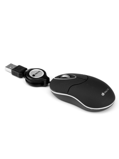 Raton ngs wired sin 1000 dpi retractil 3 botones usb color negro