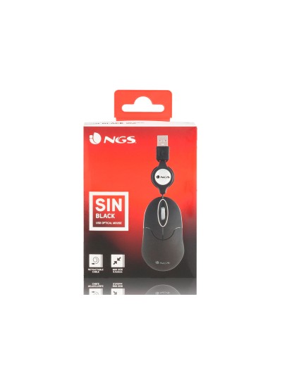 Raton ngs wired sin 1000 dpi retractil 3 botones usb color negro