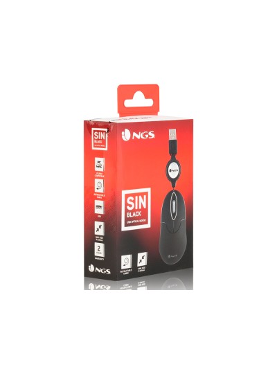 Raton ngs wired sin 1000 dpi retractil 3 botones usb color negro