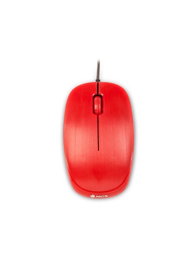Raton ngs wired flame optico con cable 1000 dpi ambidiestros usb color rojo