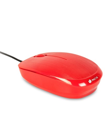 Raton ngs wired flame optico con cable 1000 dpi ambidiestros usb color rojo