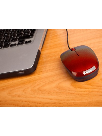 Raton ngs wired flame optico con cable 1000 dpi ambidiestros usb color rojo