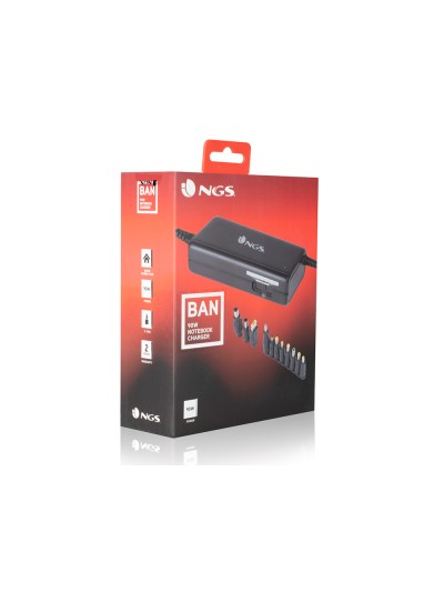 Adaptador de corriente ngs manual laptop 90w con 11 adaptadores
