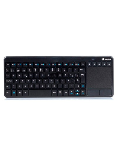 Teclado ngs warrior inalambrico touch pad con teclas multimedia de 2,4 ghz color negro
