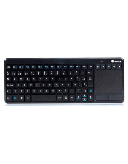 Teclado ngs warrior inalambrico touch pad con teclas multimedia de 2,4 ghz color negro