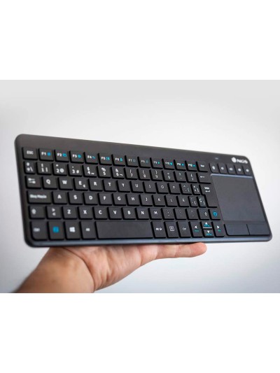 Teclado ngs warrior inalambrico touch pad con teclas multimedia de 2,4 ghz color negro