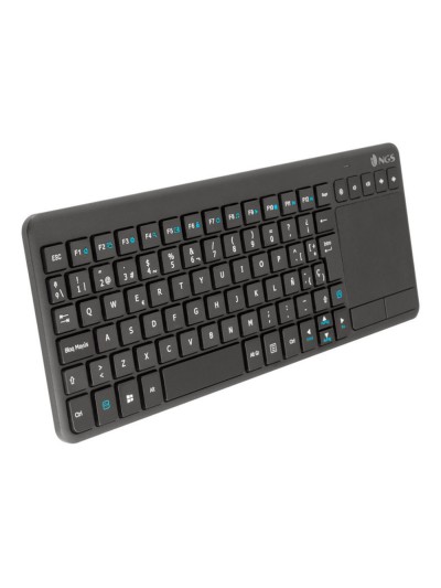 Teclado ngs warrior inalambrico touch pad con teclas multimedia de 2,4 ghz color negro