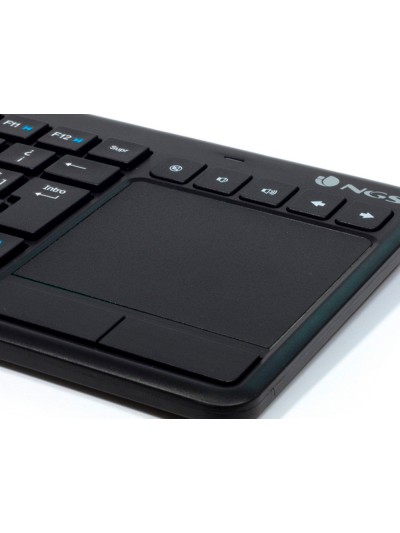 Teclado ngs warrior inalambrico touch pad con teclas multimedia de 2,4 ghz color negro