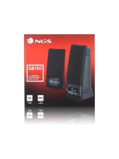 Altavoz ngs multimedia 2.0 rms 2w alimentacion usb con interruptor volumen color negro