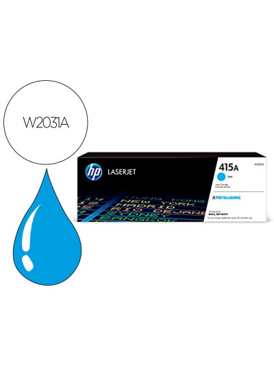Toner hp 415a para hp color laserjet pro m454 mfp m479 cian 2100p