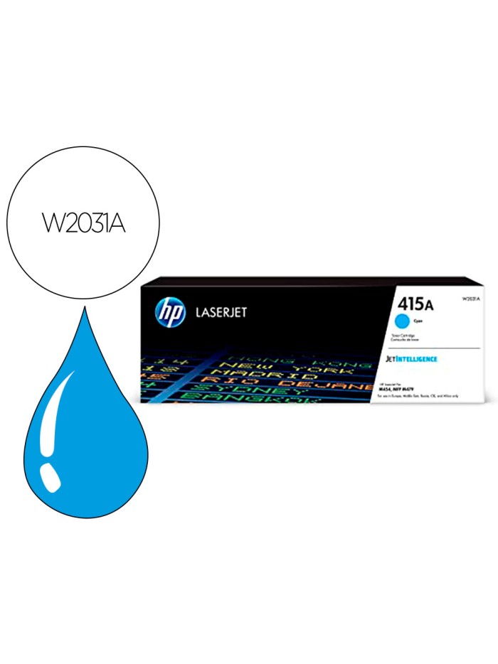 Toner hp 415a para hp color laserjet pro m454 mfp m479 cian 2100p Toner hp 415a para hp color laserjet pro m454 mfp m479 cian 2100p