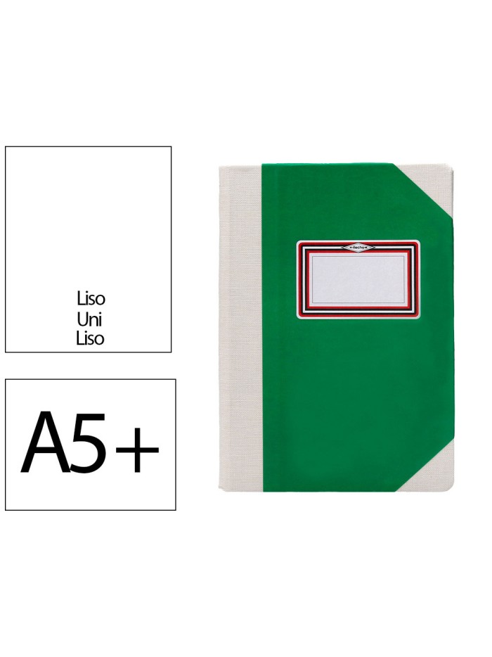 Libro cartone cosido fernandes flecha din a5+ liso 50 hojas 100 gr verde Libro cartone cosido fernandes flecha din a5+ liso 50 hojas 100 gr verde
