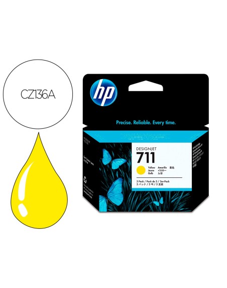 Ink-jet hp designjet t120/t520 amarillo n 711 pack 3/1000 paginas