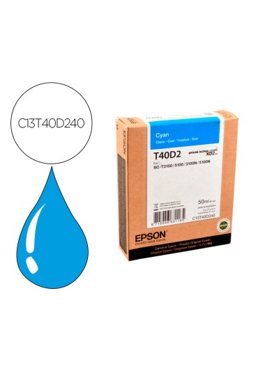 Ink-jet epson ultrachrome xd2 cian t40d240 sc-t3100/sc-t5100 50 ml