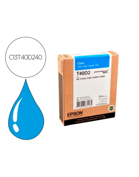 Ink-jet epson ultrachrome xd2 cian t40d240 sc-t3100/sc-t5100 50 ml