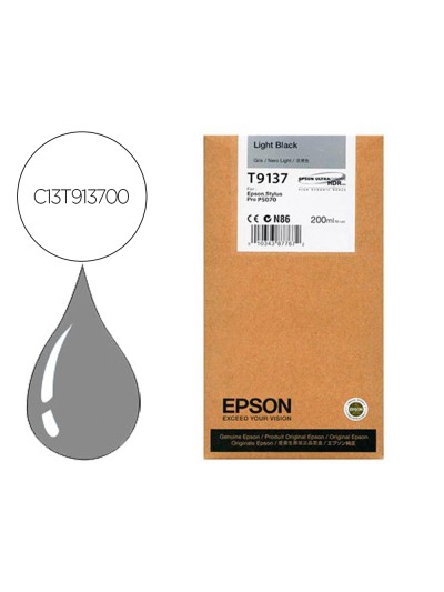 Ink-jet epson t9137 light negro ink 200ml