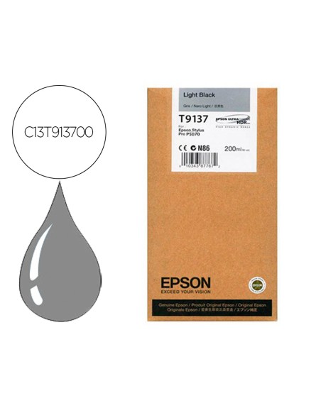 Ink-jet epson t9137 light negro ink 200ml