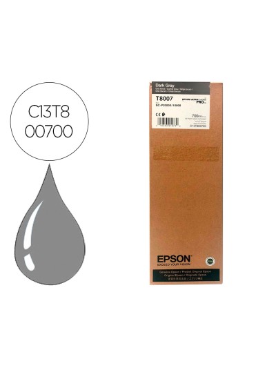 Ink-jet epson singlepack dark gray t800700 ultrachrome pro 700ml