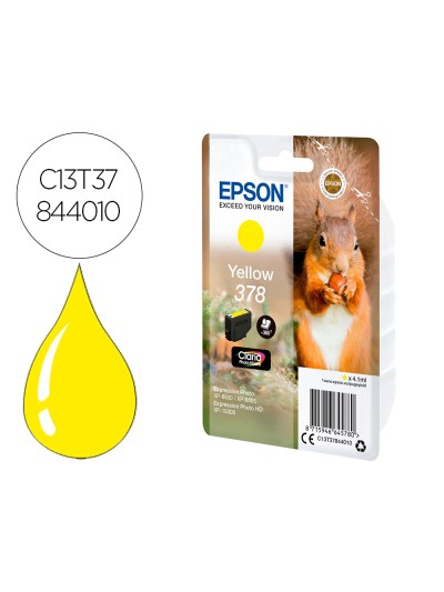Ink-jet epson singlepack amarillo 378 claria photo hd ink