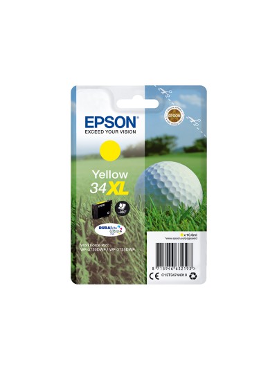 Ink-jet epson work force pro wf-3720dwf/3725dwf amarillo 34xl durabrite ultra ink 950 paginas